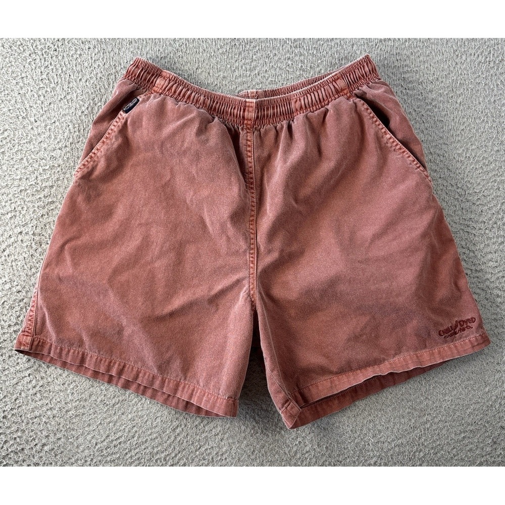 Crazy Shirts Chile Dyed Shorts Mens Small Elastic Waist Cotton Drawstring Pocket